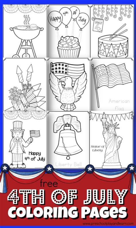 Use these printable worksheets to teach students about the american flag, the bald eagle, the great seal of the united states, and other patriotic symbols. FREE 4th of July Coloring Pages | Coloring pages, American ...