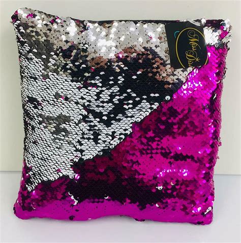Mermaid Style Magic Colour Changing Sequin Cushion Silver Collins