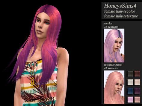 Honeyssims4 Female Hair Recolor Retexture Wings Os1015f The Sims 4