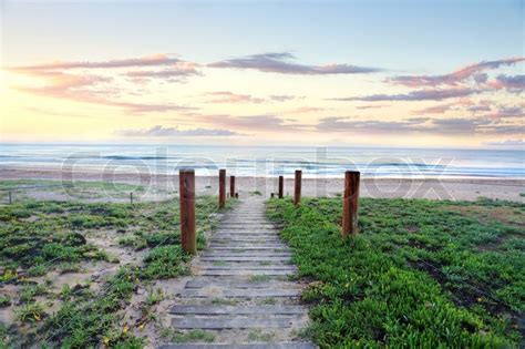 Pretty Sunrise And Narrow Path Leading Stock Image Colourbox