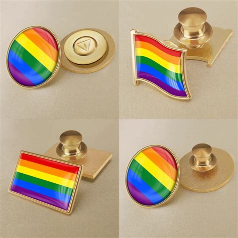 Lgbt Rainbow Gay Bisexual Pride Flag Brooch Badges Lapel Pins