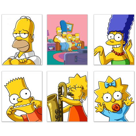 Buy Simpsons Prints Set Of 6 8 Inches X 10 Inches Movie Prints Bart Homer Marge Lisa