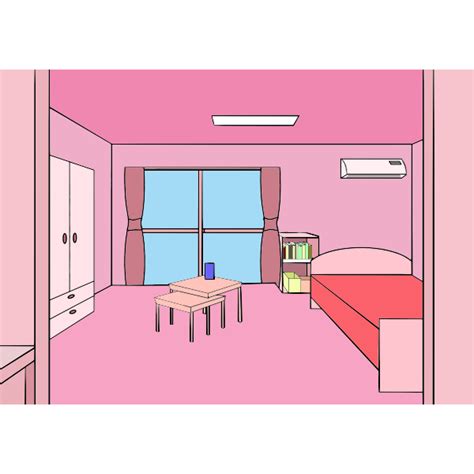 Vector Drawing Of Pink Room Viewed From Door Free Svg