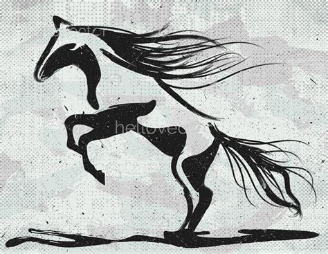 Abstract Rearing Horse Painting Download Graphics And Vectors