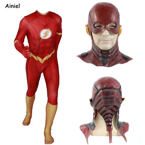 The Flash Season 5 Cosplay Costume Barry Allen Super Hero Spandex Zentai Bodysuit Suit Jumpsuit