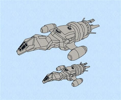 Firefly Serenity Ship Machine Embroidery Design File In Two Etsy