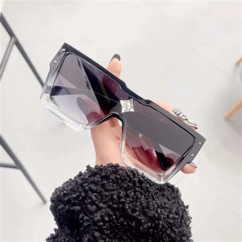 shauna oversized square women luxury crystal sunglasses fashion one piece gradient mirror shades