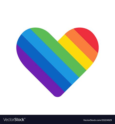 Rainbow Heart Love Symbol Icon With Colorful Vector Image