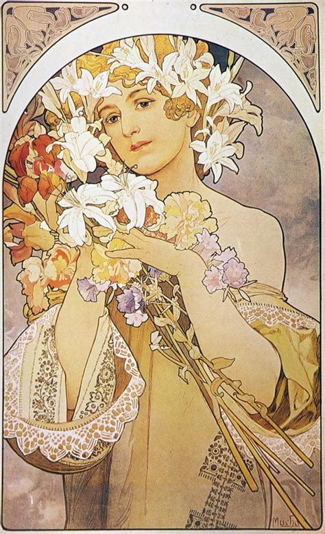 Art Nouveau Print Named Flower By Alphonse Mucha 1897 Etsy