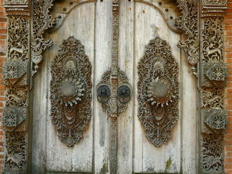 The Door Of The Teak Wood Materials Are Motorized Ancient Javanese