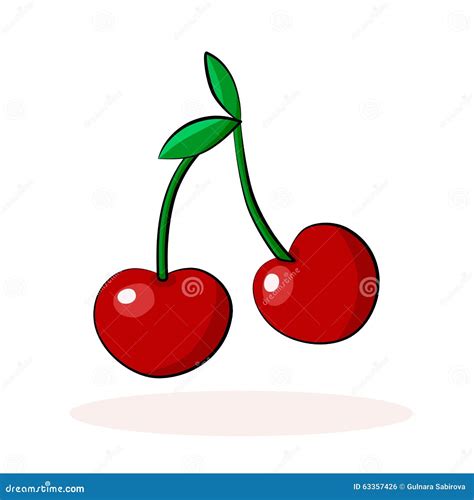 Cartoon Cherry Vectorcartoon Fruit Vector 110748223
