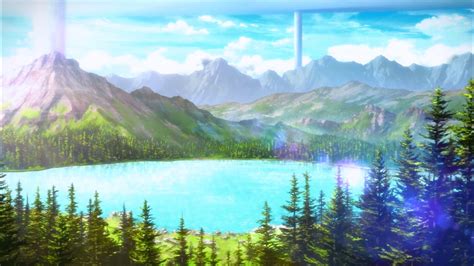 Wallpaper Trees Landscape Forest Mountains Anime Lake
