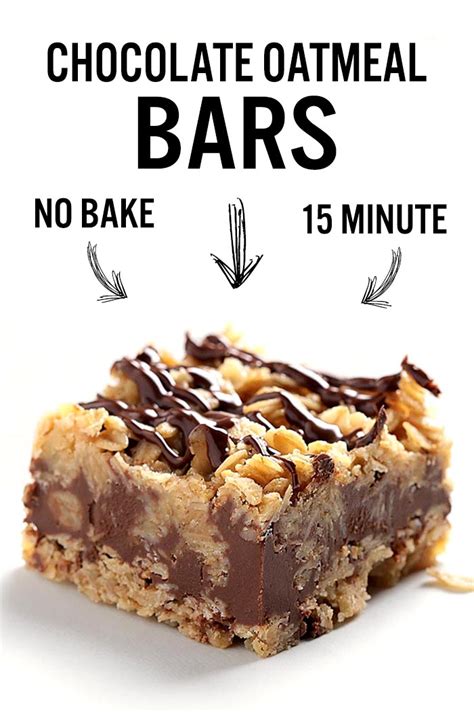 No Bake Chocolate Oatmeal Bars Receitas Comidas