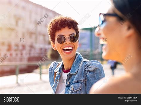 Happy Women Talking Image And Photo Free Trial Bigstock