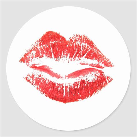 Love Smooches Kisses Lips Classic Round Sticker Round