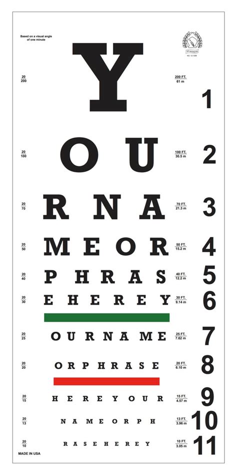 Custom Eye Chart Now You Can Have Your Name Or A Phrase On Etsy