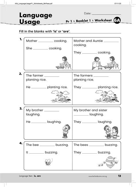 English Primary 1 English Esl Worksheets For Distance Learning And
