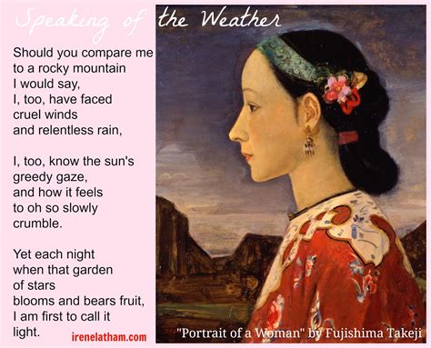 Live Your Poem Artspeak Portraits Poem Speaking Of The Weather