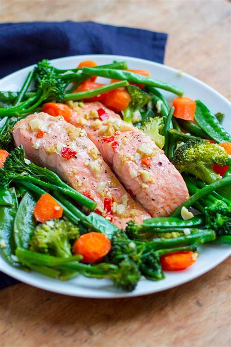 Instant Pot Salmon And Vegetables Steamed 15 Minutes