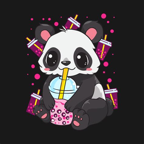 Boba Bubble Tea Panda Drinking Boba Boba Panda T Shirt Teepublic