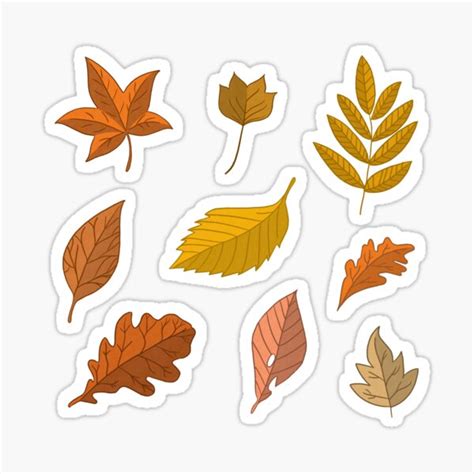 Autumn Leaves Pack Sticker For Sale By Karenedralin Redbubble