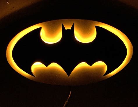 Classic Illuminated Batman Bat Signal Sign Image 0 Man Cave Wall Art