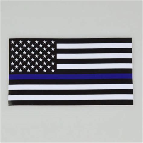Thin Blue Line Police Officer Badge American Flag Car