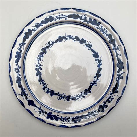 Dinner Plate Italian Pattern Dark Blue Nicola Werner Pottery