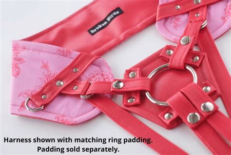 Faux Leather Strap On Harness With Pinkred Cotton Lesbian Etsy