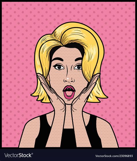 Blond Woman Pop Art Style Royalty Free Vector Image
