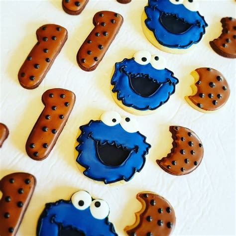 Cookie Monster Sugar Cookies Chocolate And Vanilla Cookies For Cookie