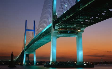 Download Yokohama Bay Bridge Japan Yokohama Man Made Bridge Hd Wallpaper