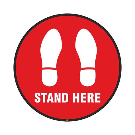 Mr Safe Stand Here Floor Sign Eco Vinyl Sticker With Anti Skid