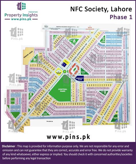 Layout Plan Siteplan Map Of Block C Nfc Society Phase 1 Wapda Town