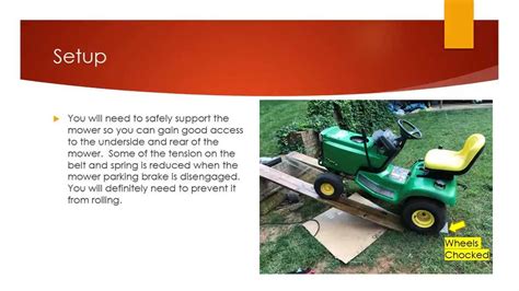 How To Find And Replace The Belt On A Scotts John Deere Riding Mower