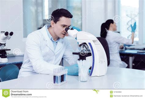 Professional Male Scientist Doing A Research Stock Photo Image Of
