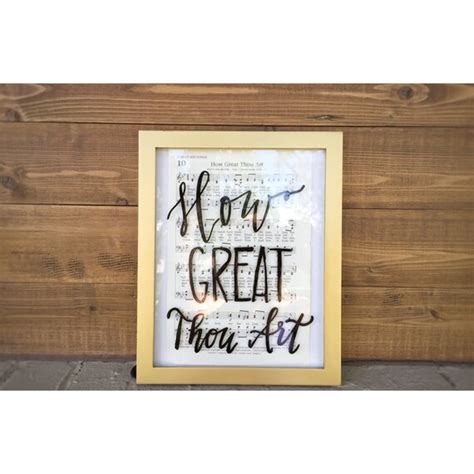 Framed Hymn Art With Hand Lettered Calligraphy On By Rachelcarl
