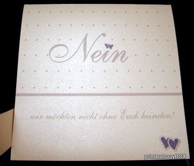 Schauen sie sich die besten ideen zum einladungskarten selber basteln: Hochzeitseinladung "NEIN" flieder&weiß | Karte hochzeit, Hochzeitseinladung