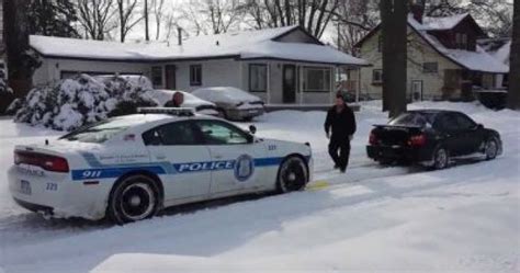 Subaru Wrx Pulls Out Police Car Stuck In Snow