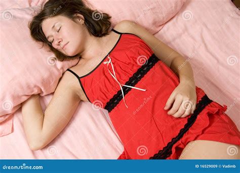 Sleeping Woman Stock Image Image Of Pajamas Caucasian 16529009