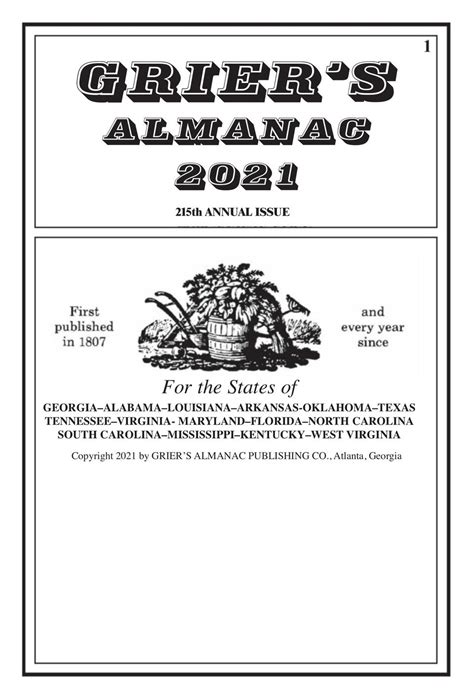 Griers Almanac 2021 Griers Almanac Magazine