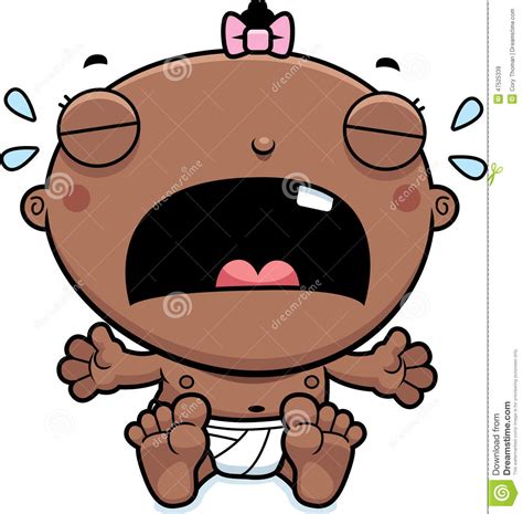 Cartoon Baby Girl Crying Stock Vector Illustration Of