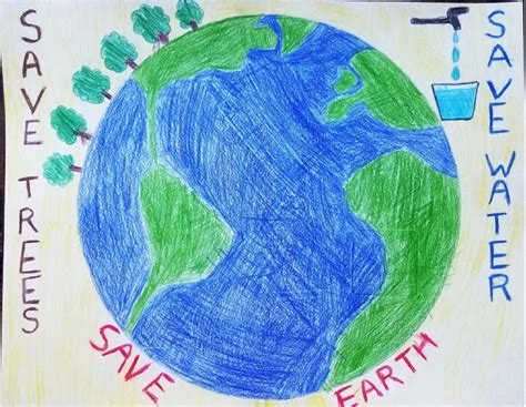 Easy Save Earth Pencil Drawing Lauraetiida