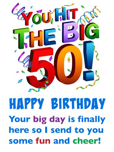 Happy 50th Birthday Cards | Birthday & Greeting Cards by Davia - Free