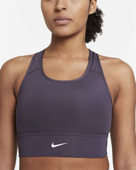 Nike Dri Fit Swoosh Womens Medium Support 1 Piece Padded Longline