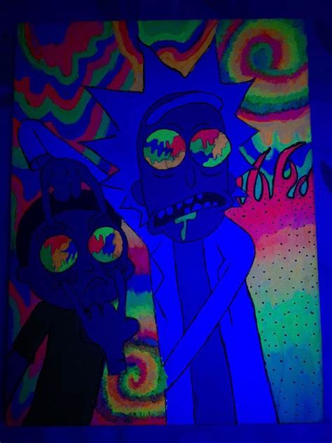 Rick And Morty Neon Trippy Neon Rick And Morty