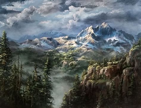 Pin By Carlos R On Pintura Mountain Landscape Painting Kevin Hill
