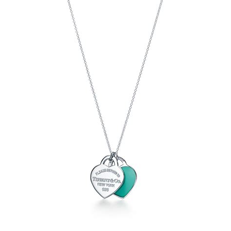 Return To Tiffany™ Tiffany Blue® Double Heart Tag Pendant In Silver