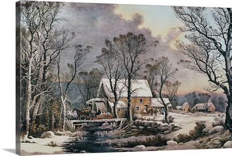 Currier And Ives Winter Scene Wall Art Canvas Prints Framed Prints