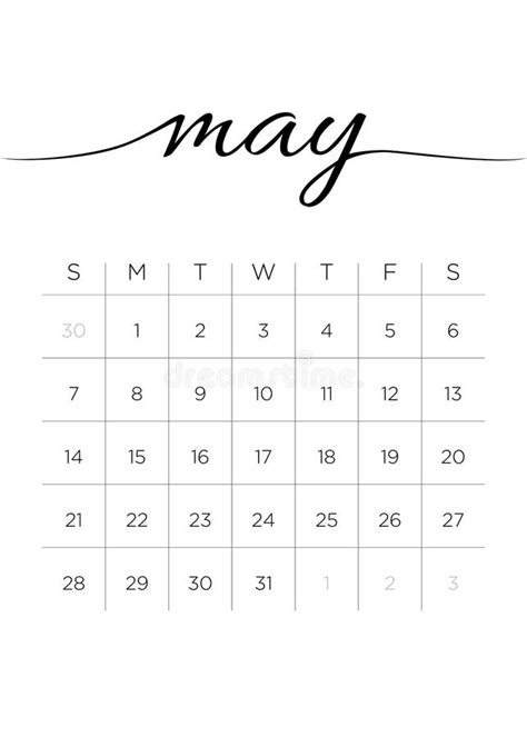 Maandelijkse Kalender Mei 2017 Stock Illustratie Illustration Of